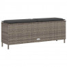 Ławka ogrodowa z poduszką Szara 110x30x40,5 cm Polirattan