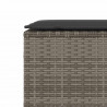 Ławka ogrodowa z poduszką Szara 110x30x40,5 cm Polirattan