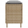 Ławka ogrodowa z poduszką beżowa 110x30x40,5 cm polirattan