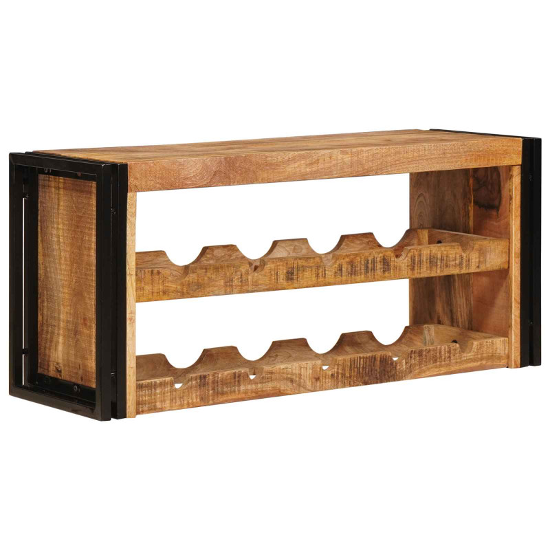 Regał na wino Brązowy 100 x 45 x 33 cm Lite Surowe Drewno Mango