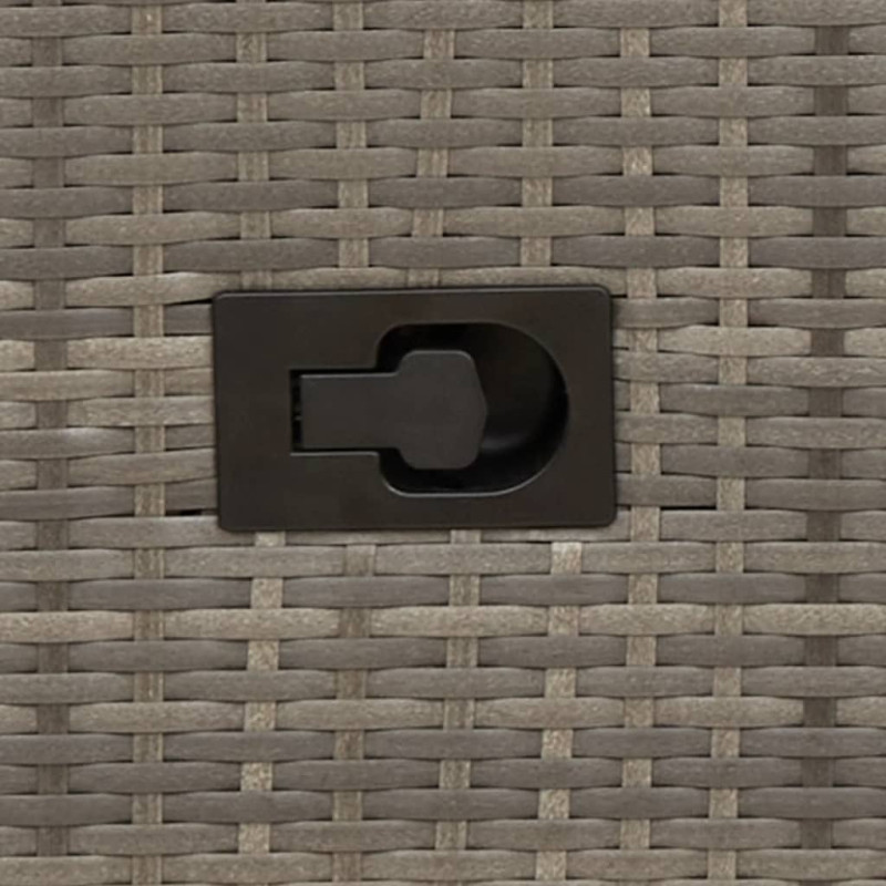 Rozkładana sofa ogrodowa ze stolikiem, 2-os., szara, rattan PE