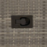 Rozkładana sofa ogrodowa ze stolikiem, 2-os., szara, rattan PE