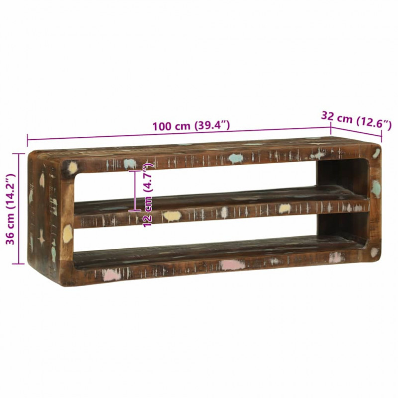 Szafka pod telewizor 100 x 32 x 36 cm Lite drewno z odzysku