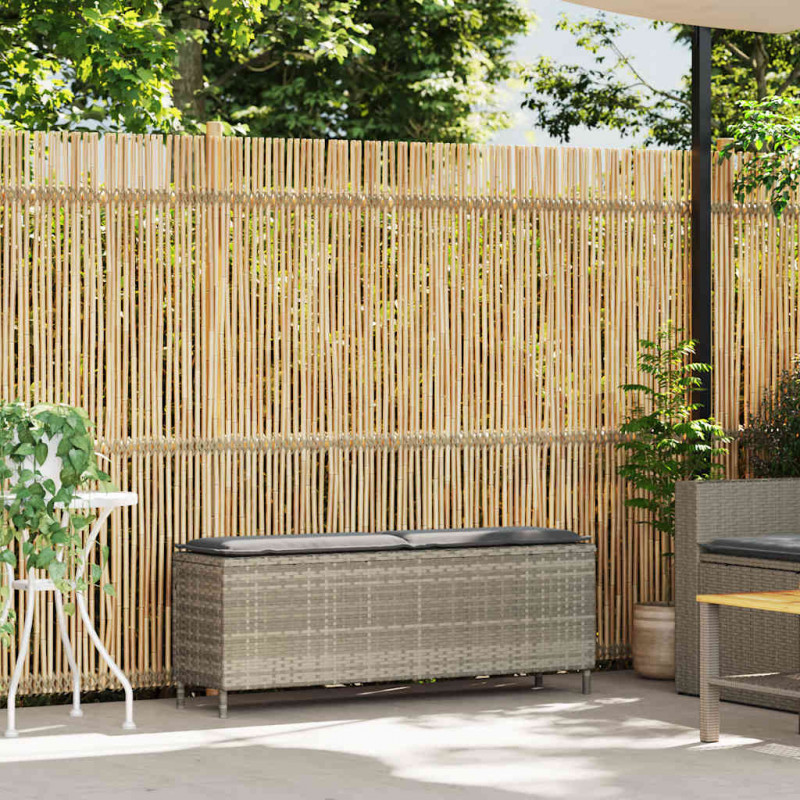 Ławka ogrodowa z poduszką Jasnoszara 110x30x40,5 cm Polirattan
