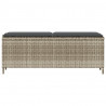 Ławka ogrodowa z poduszką Jasnoszara 110x30x40,5 cm Polirattan