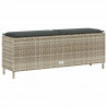 Ławka ogrodowa z poduszką Jasnoszara 110x30x40,5 cm Polirattan