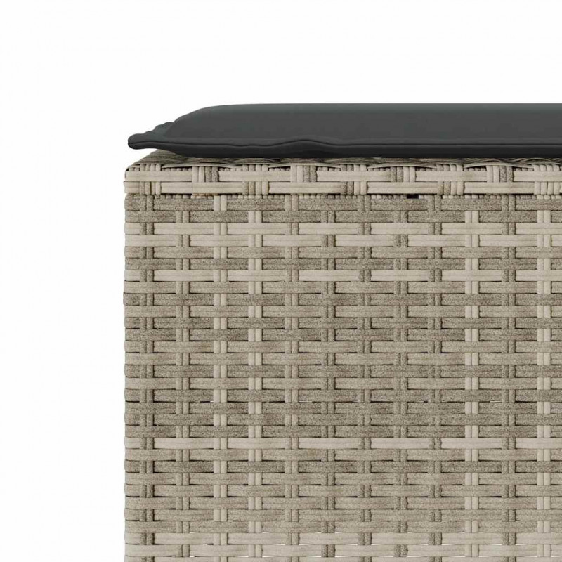 Ławka ogrodowa z poduszką Jasnoszara 110x30x40,5 cm Polirattan