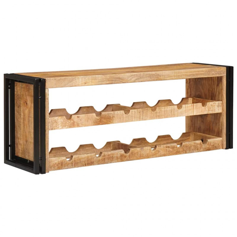 Regał na wino Brązowy 100 x 45 x 33 cm Lite Surowe Drewno Mango