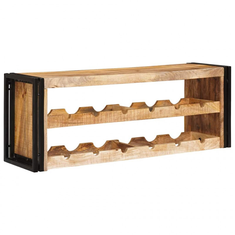 Regał na wino Brązowy 100 x 45 x 33 cm Lite Surowe Drewno Mango