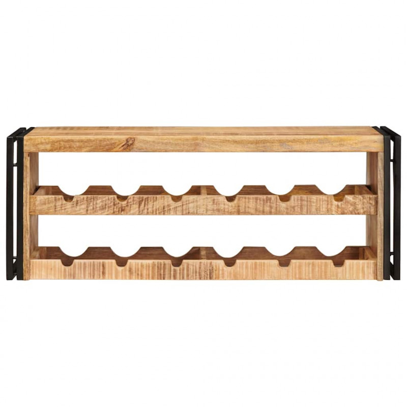 Regał na wino Brązowy 100 x 45 x 33 cm Lite Surowe Drewno Mango