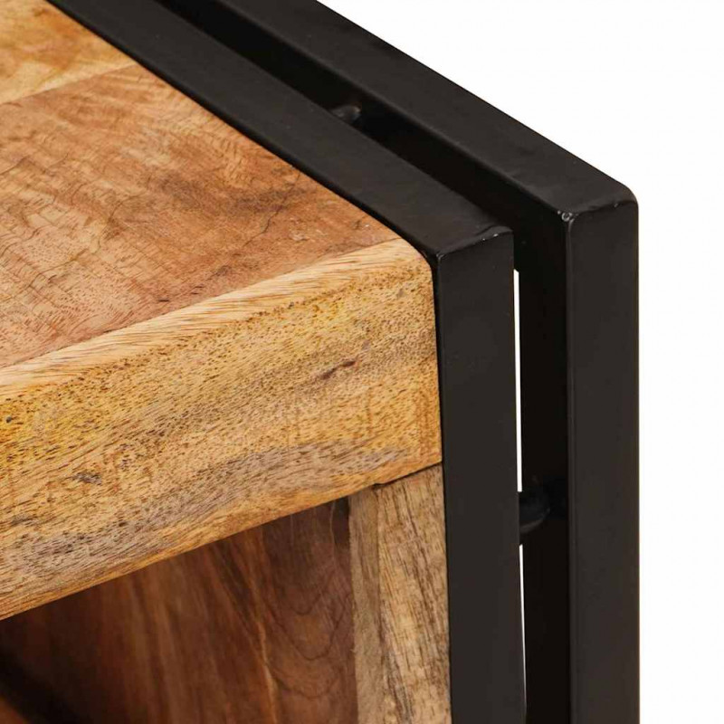Regał na wino Brązowy 100 x 45 x 33 cm Lite Surowe Drewno Mango