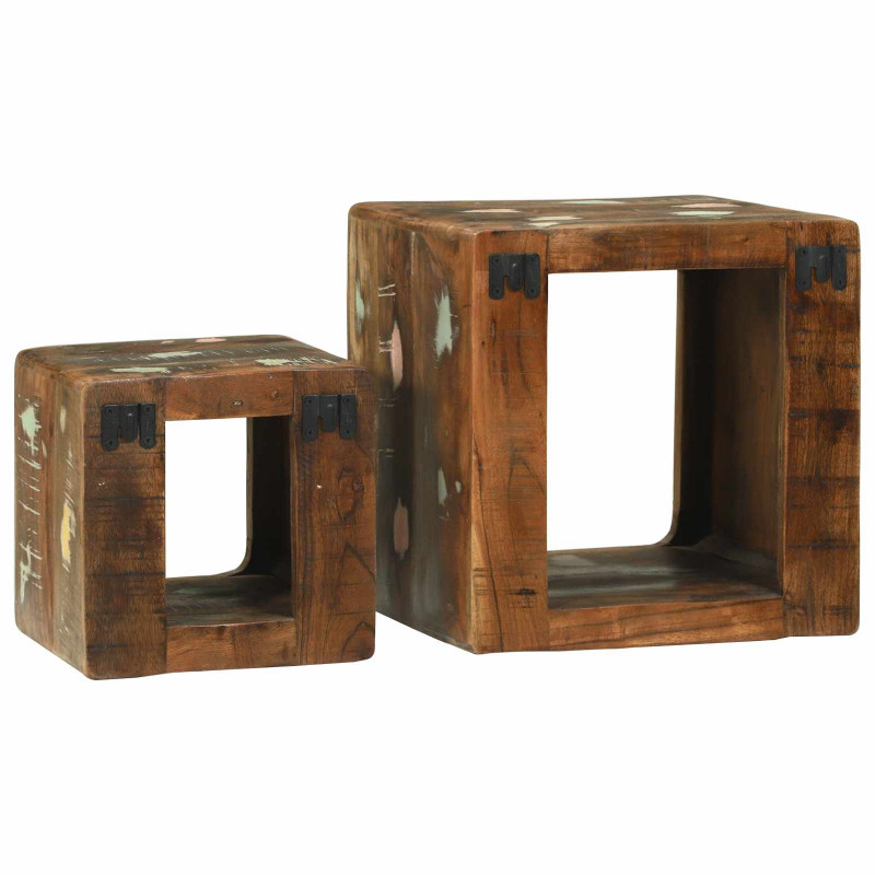 Jednostki telewizyjne z półką 2 pcs Lite Drewno Recyklingowe