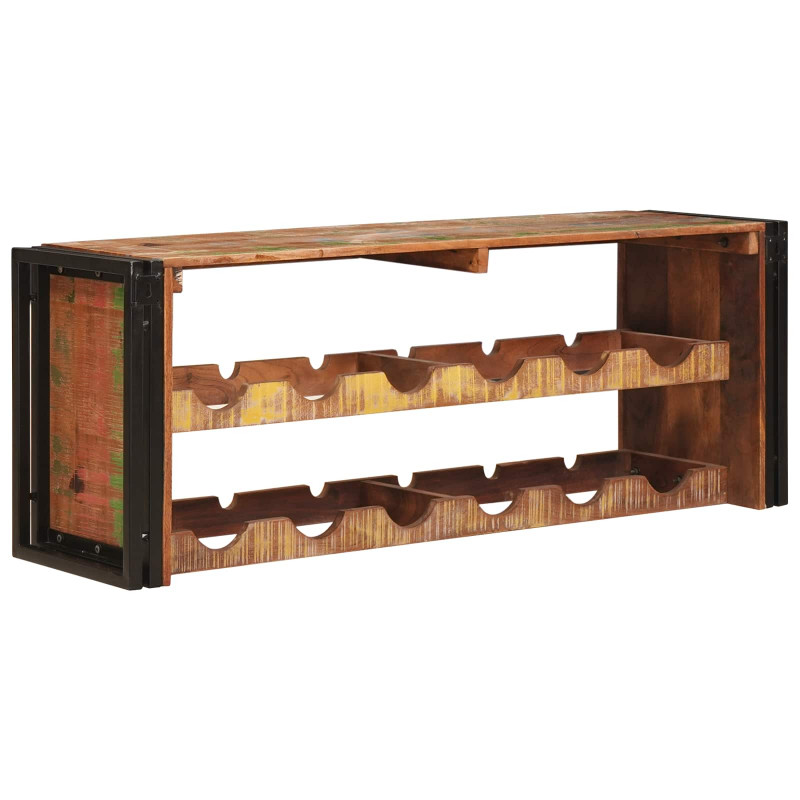 Regał na wino Brązowy 100 x 45 x 33 cm Lite odzyskane drewno