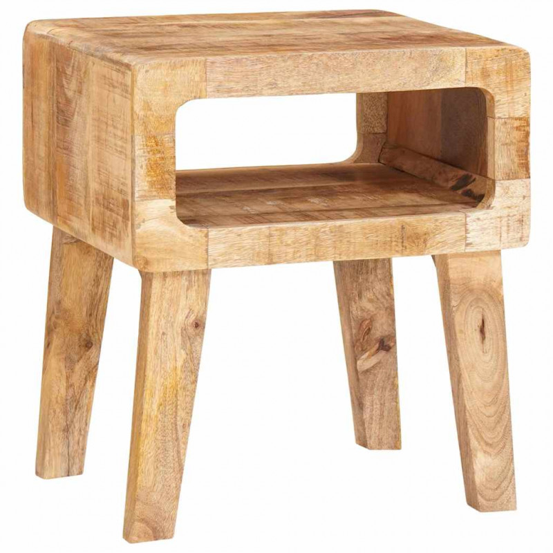 Stolik końcowy z półką Brązowy 40 x 32 x 46 cm Drewno z mango
