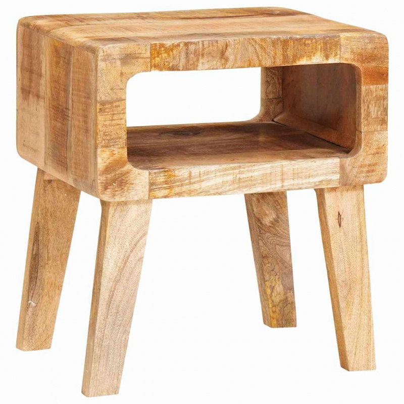 Stolik końcowy z półką Brązowy 40 x 32 x 46 cm Drewno z mango