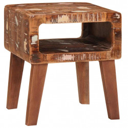 Stolik końcowy Brązowy 40 x 32 x 46 cm Lite Drewno Recyklingowe
