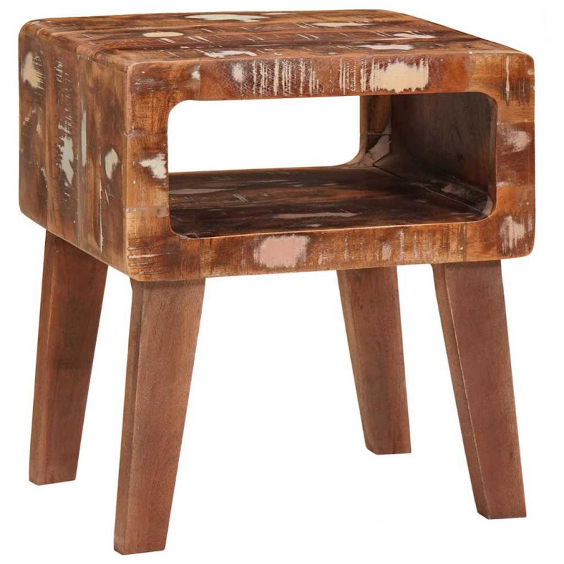 Stolik końcowy Brązowy 40 x 32 x 46 cm Lite Drewno Recyklingowe