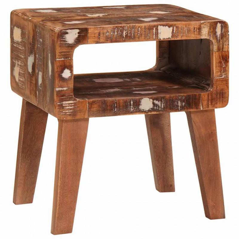 Stolik końcowy Brązowy 40 x 32 x 46 cm Lite Drewno Recyklingowe