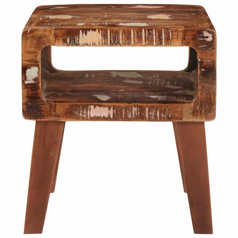 Stolik końcowy Brązowy 40 x 32 x 46 cm Lite Drewno Recyklingowe