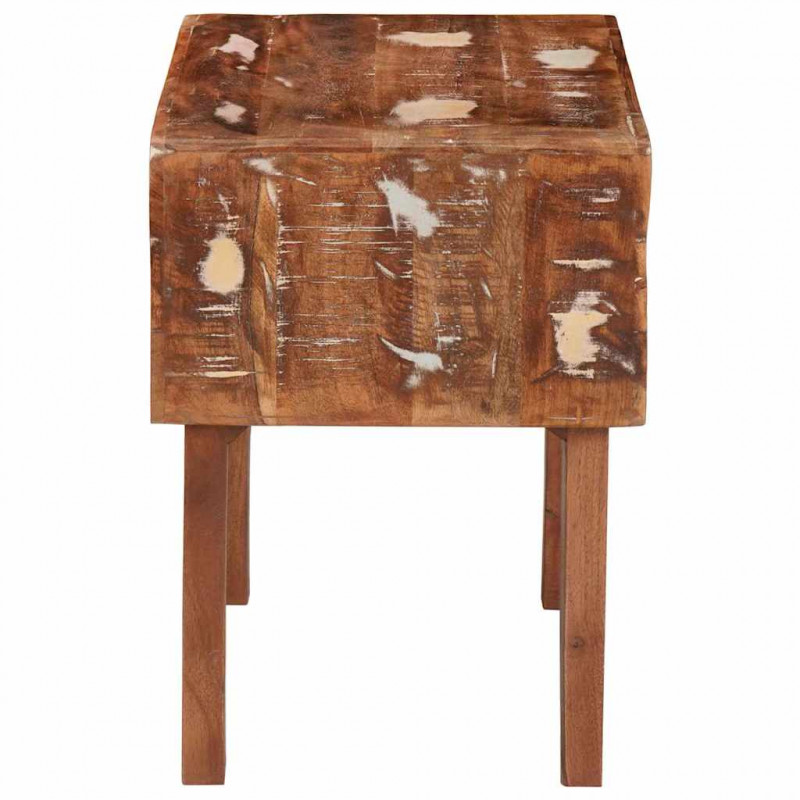 Stolik końcowy Brązowy 40 x 32 x 46 cm Lite Drewno Recyklingowe