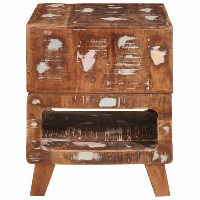 Stolik końcowy Brązowy 40 x 40 x 49 cm Lite Drewno Recyklingowe