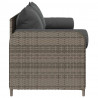 3-osobowa sofa ogrodowa z poduszkami, szara, polirattan