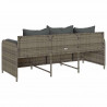 3-osobowa sofa ogrodowa z poduszkami, szara, polirattan