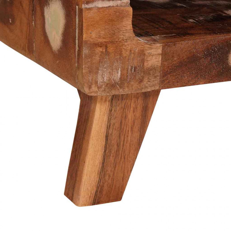 Stolik końcowy Brązowy 40 x 40 x 49 cm Lite Drewno Recyklingowe