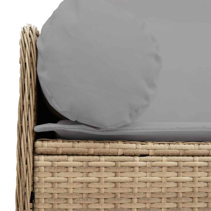 Sofa ogrodowa z poduszkami, 3-osobowa, beż, polirattan