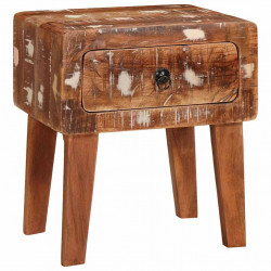 Stolik końcowy Brązowy 40 x 32 x 46 cm Lite Drewno Recyklingowe