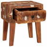 Stolik końcowy Brązowy 40 x 32 x 46 cm Lite Drewno Recyklingowe