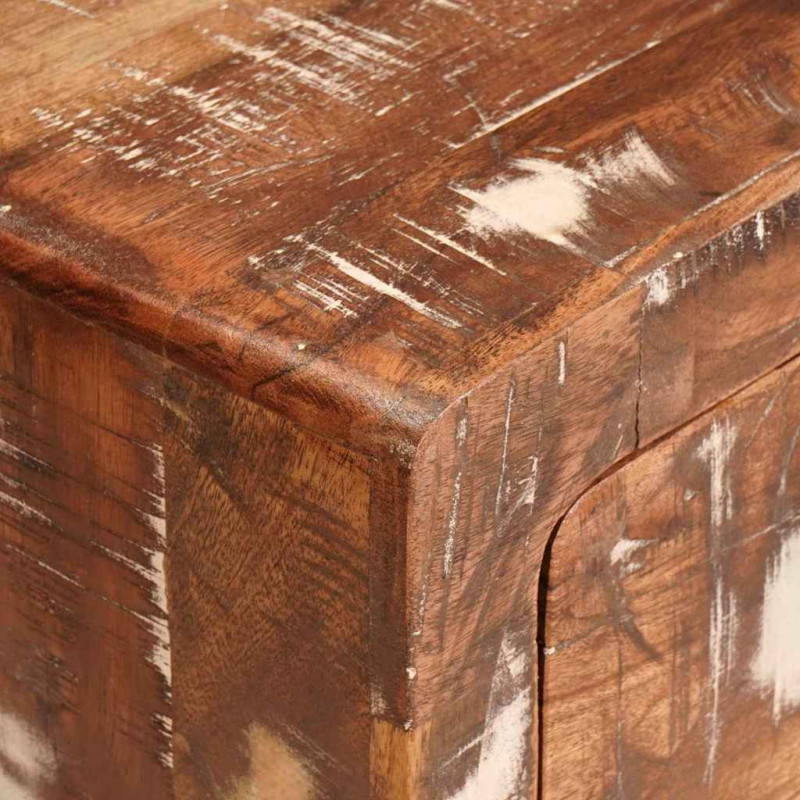 Stolik końcowy Brązowy 40 x 32 x 46 cm Lite Drewno Recyklingowe