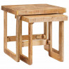 Stolik gniazdowy 2 pcs Brązowy 46 x 46 x 45 cm Drewno z mango