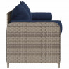 3-osobowa sofa ogrodowa z poduszkami, szara, polirattan