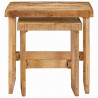 Stolik gniazdowy 2 pcs Brązowy 46 x 46 x 45 cm Drewno z mango