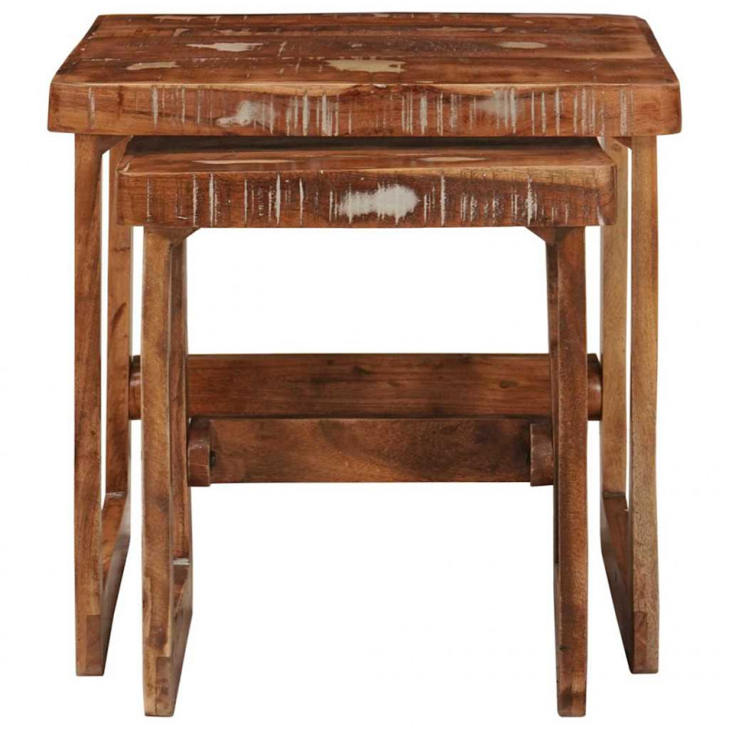 Stolik gniazdowy 2 pcs 46 x 46 x 45 cm Lite Drewno Recyklingowe