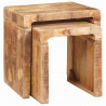 Stolik gniazdowy 2 pcs Brązowy 46 x 40 x 46 cm Drewno z mango