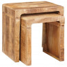 Stolik gniazdowy 2 pcs Brązowy 46 x 40 x 46 cm Drewno z mango