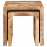 Stolik gniazdowy 2 pcs Brązowy 46 x 40 x 46 cm Drewno z mango