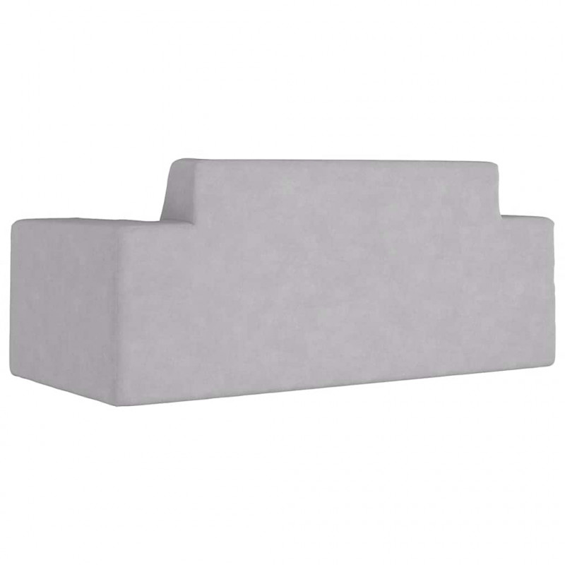 2-os. sofa dla dzieci, jasnoszara, miękki plusz