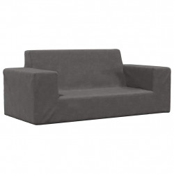2-os. sofa dla dzieci, antracytowa, miękki plusz