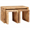 Stolik Nesting 3 pcs Brązowy Drewno z mango
