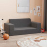 2-os. sofa dla dzieci, antracytowa, miękki plusz