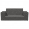 2-os. sofa dla dzieci, antracytowa, miękki plusz