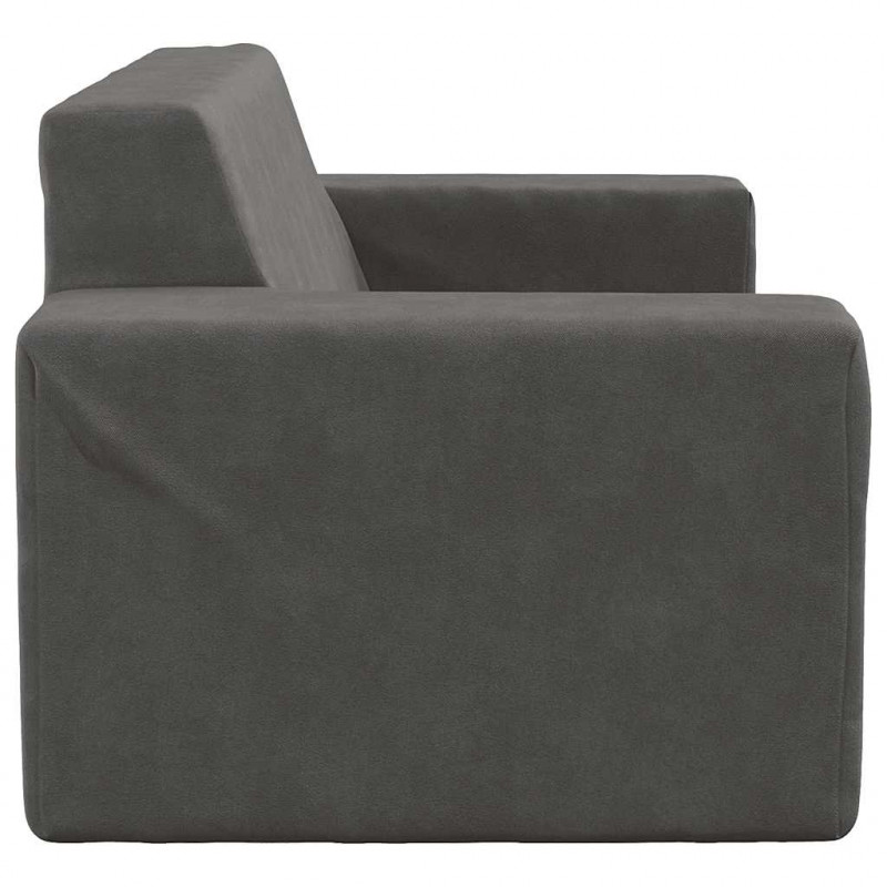 2-os. sofa dla dzieci, antracytowa, miękki plusz