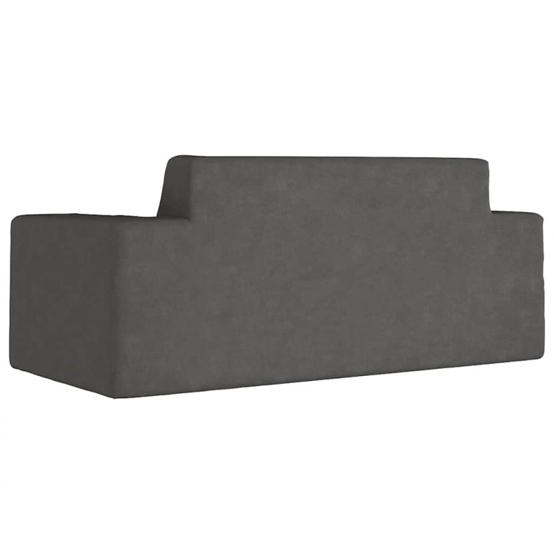 2-os. sofa dla dzieci, antracytowa, miękki plusz