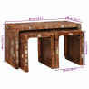 Stolik Nesting 3 pcs Brązowy Lite Drewno Recyklingowe