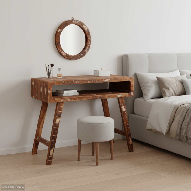 Toaletka Brązowy 90 x 76 x 45 cm Lite Drewno Recyklingowe