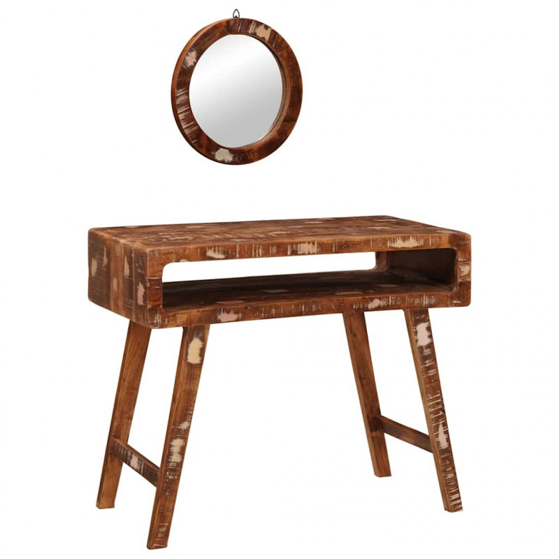 Toaletka Brązowy 90 x 76 x 45 cm Lite Drewno Recyklingowe