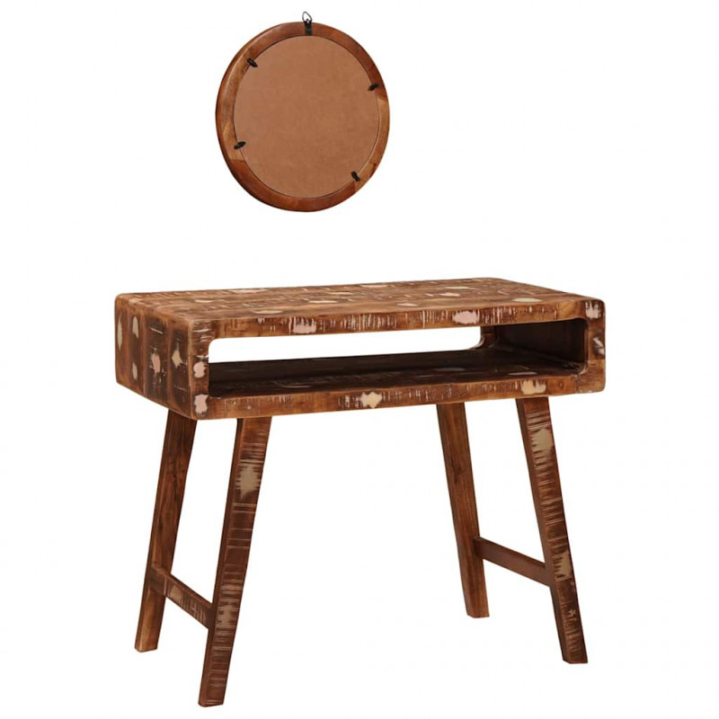 Toaletka Brązowy 90 x 76 x 45 cm Lite Drewno Recyklingowe